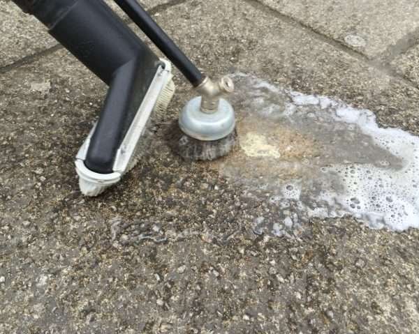 Pure industrial steam cleaners can be use pressured water and a scrubbing attachment to remove gum off suraces