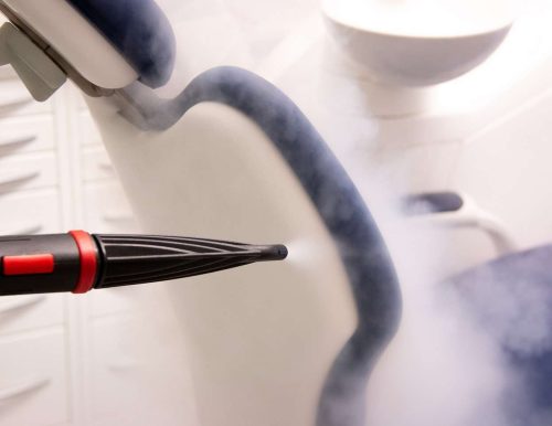 Pure commercial steam cleaning machine on Orthodontic Dental Chairs removes bacteria, dirt, and debris, promoting a clean environment.