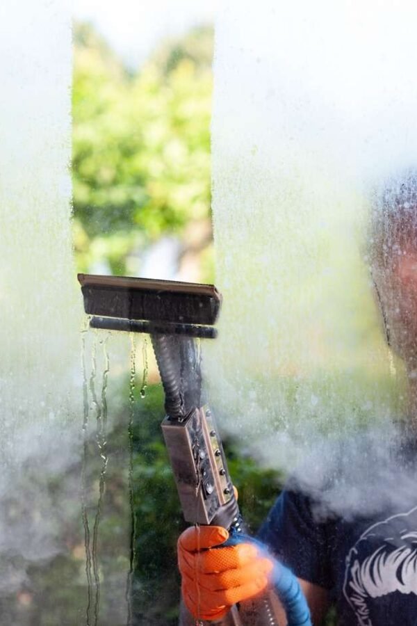 Terminate bacteria, dirt, and grime from glass windows with a Pure industrial steam cleaner, enabling a clean environment, Best Steam Cleaners For The Contract Cleaning Industry