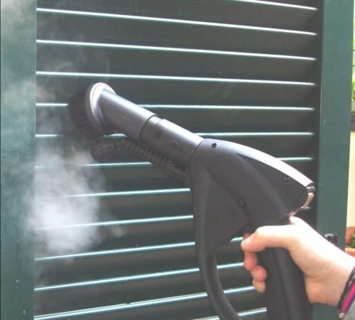 steam clean shutters and blinds using our brush to help reach tough areas with our powerful, professional Pure commercial steam cleaner
