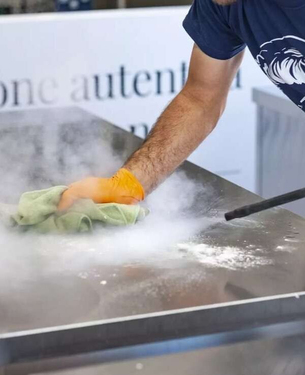 steam clean food preperation surfaces in kitchens and catering with one of our Pure commercial steam cleaners