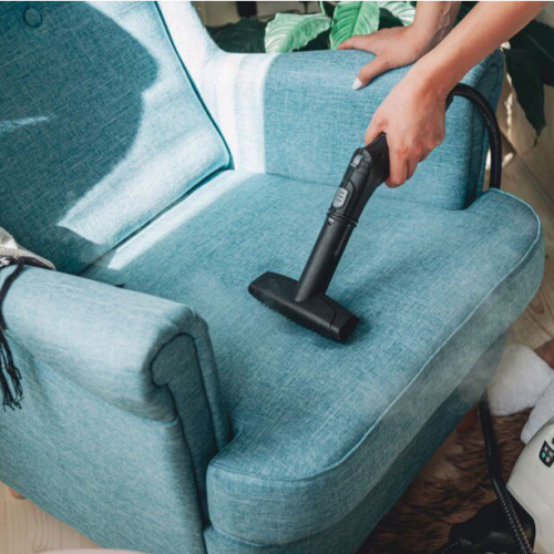 Renovating furniture by cleaning sofa with industrial steam cleaner. Buy the best commercial steam cleaning machine to remove the dirt, hairs, odours, dust and provide happy workers and customers, Steam Cleaner