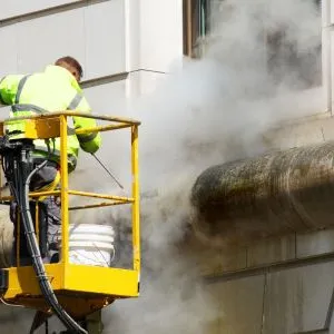 Renovating buildings by cleaning the outdoors with industrial steam cleaner. Buy the best commercial steam cleaning machine to remove the dirt and dust and provide happy customers and owners, Steam Cleaner