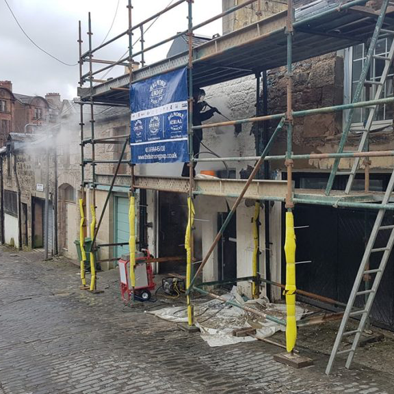 Commercial steam cleaner cleaning a construction building/site. Buy the best steam cleaning machine to remove the dirt and dust and provide happy customers