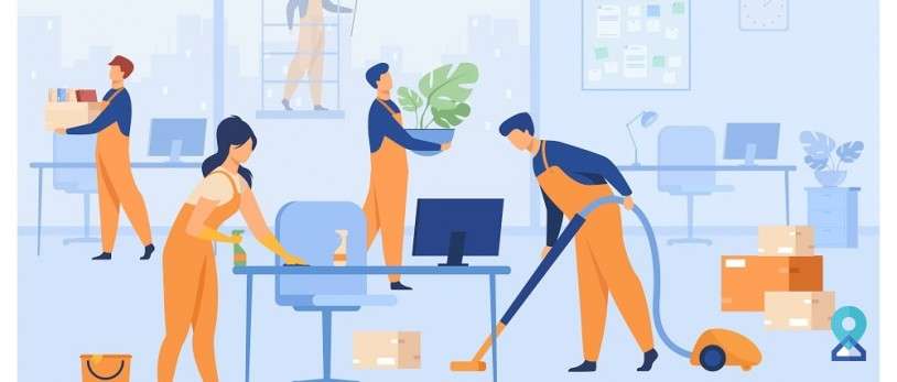 cleaning office