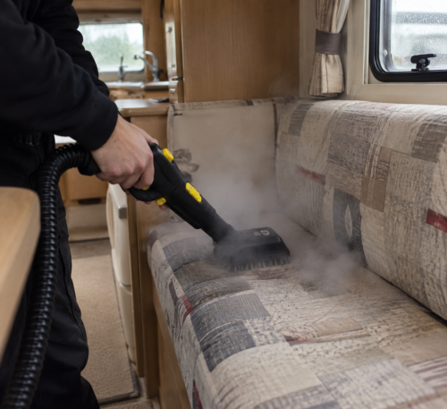 Why Consistent Steam Output Matters 6 caravan, mobile home, steam cleaning, furniture, upholstery, chair, sofa
