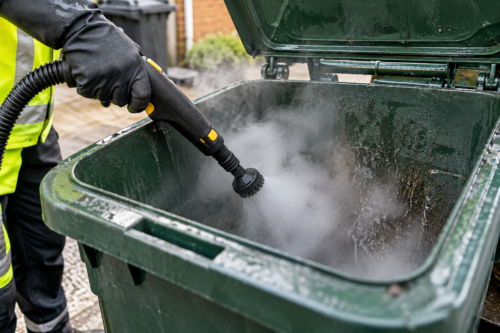 Best Steam Cleaners For Bin Cleaning 1 steam cleaning inside dirty green bin