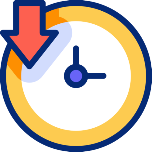 down time, clock, decrease, reduce